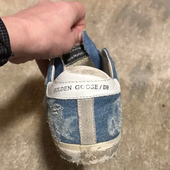 Golden Goose Denim Blue and Light Gray Sneakers